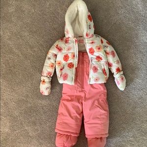 Baby winter jacket with snow pants.